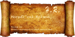 Horpácsi Roland névjegykártya