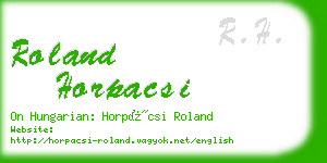 roland horpacsi business card